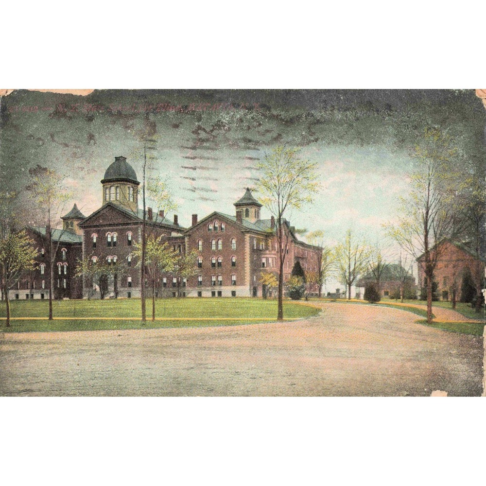 Vintage 1909 NY State School for the Blind Postcard Batavia New York Litho - Picture 1 of 2